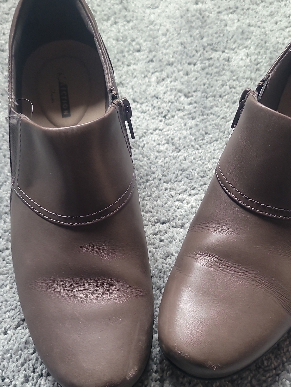 Womens Brown Slip-On Leather Shoes